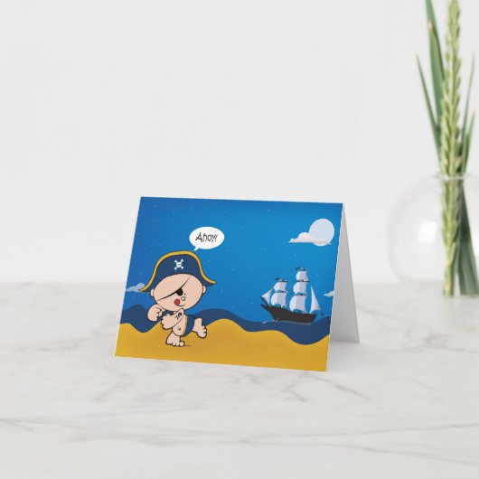 海賊パーティー誕生日の招待状 招待状 (正面)