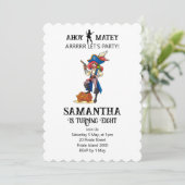 海賊パーティー誕生日ガールトレジャー招待状 招待状 (スタンド正面)