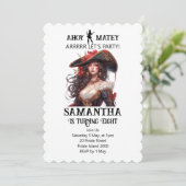 海賊パーティー誕生日ガール招待状 招待状 (スタンド正面)