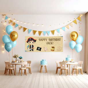 海賊パーティー誕生日バナー 横断幕
