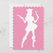 海賊パーティー誕生日ピンクガール招待状 招待状 (裏面)