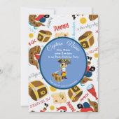 海賊パーティー　宝物と船の招待状 招待状 (正面)