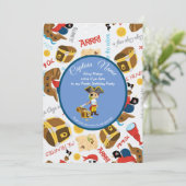 海賊パーティー　宝物と船の招待状 招待状 (スタンド正面)