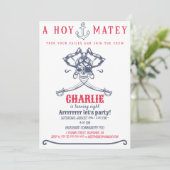 海賊ピンクをテーマにした誕生日パーティー 招待状 (スタンド正面)