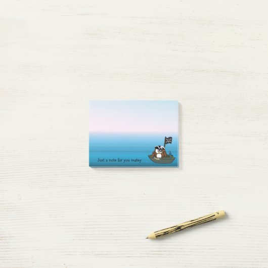 海賊フクロウの後それノートのパッド ポストイット (デスク上)