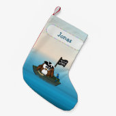 海賊フクロウ – クリスマスソックス スモールクリスマスストッキング (正面 (吊り時))
