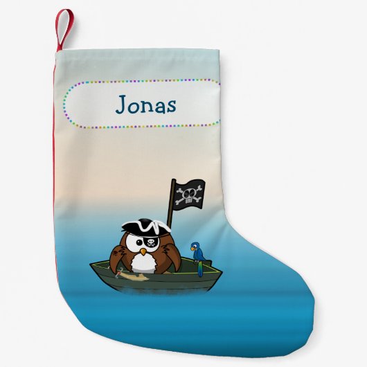 海賊フクロウ – クリスマスソックス スモールクリスマスストッキング (正面)