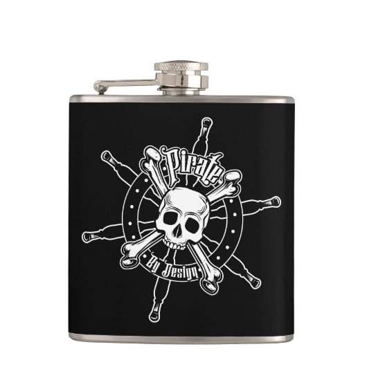海賊フラスコ – スチール フラスク (正面)