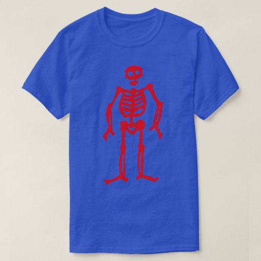海賊フラッグ海賊ローレッドスケルトン国旗 Tシャツ (デザイン正面)