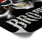 海賊ブラザージョリーロジャー旗とスカルクロスボン ポスター (角)