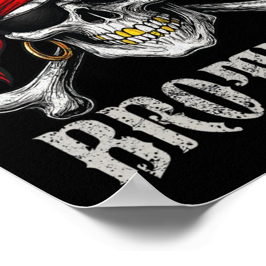 海賊ブラザージョリーロジャー旗とスカルクロスボン ポスター (角)