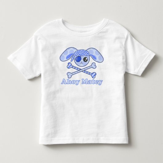 海賊ブルーのかわいいウサギ トドラーTシャツ (正面)