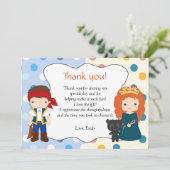 海賊プリンセスはノートのパーソナライズなカード感謝していしています サンキューカード (スタンド正面)