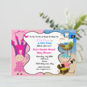 海賊プリンセスベビーベビーシャワー招待状 招待状 (スタンド正面)