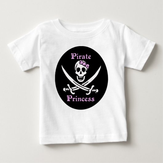 海賊プリンセス幼児長袖シャツ ベビーTシャツ (正面)