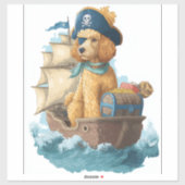 海賊プードル 面白い海の犬 シール (シート)