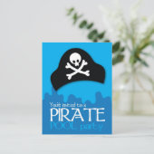 海賊プールのパーティの招待状 インビテーションポストカード (スタンド正面)