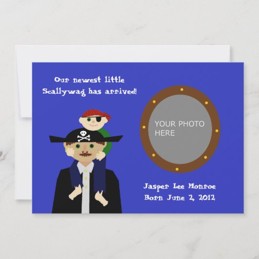 海賊ベビーの発表 案内状 (正面)