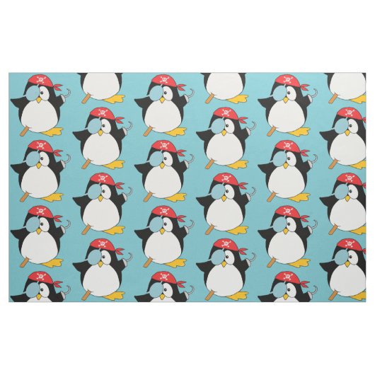 海賊ペンギンのグラフィックパターン ファブリック (ファットクウォーター)