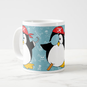 海賊ペンギンの図柄 ジャンボコーヒーマグカップ