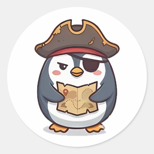 海賊ペンギン ラウンドシール (正面)