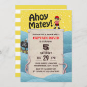 海賊ボーイタコアホイマテイ誕生日パーティー 招待状 (正面/裏面)