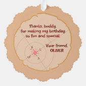 海賊ボーイトレジャーマップおもしろい誕生日パーティー オーナメントカード (裏面)