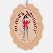 海賊ボーイトレジャーマップおもしろい誕生日パーティー オーナメントカード (左)