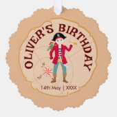 海賊ボーイトレジャーマップおもしろい誕生日パーティー オーナメントカード (正面)