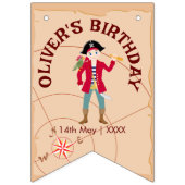 海賊ボーイトレジャーマップおもしろい誕生日パーティー バンティングフラッグ (第1の旗)