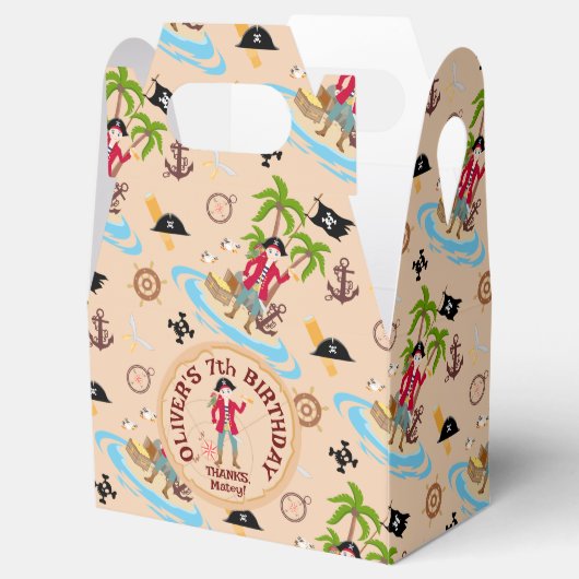 海賊ボーイトレジャーマップおもしろい誕生日パーティー フェイバーボックス (オープン)