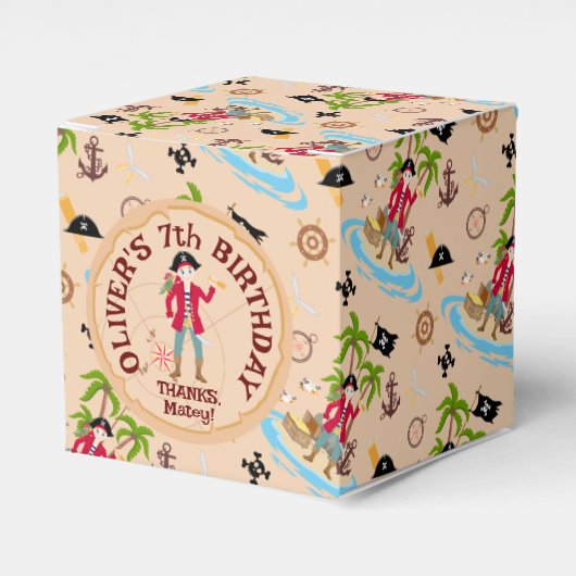 海賊ボーイトレジャーマップおもしろい誕生日パーティー フェイバーボックス (正面サイド)