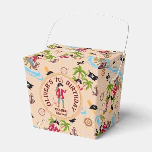 海賊ボーイトレジャーマップおもしろい誕生日パーティー フェイバーボックス (正面サイド)