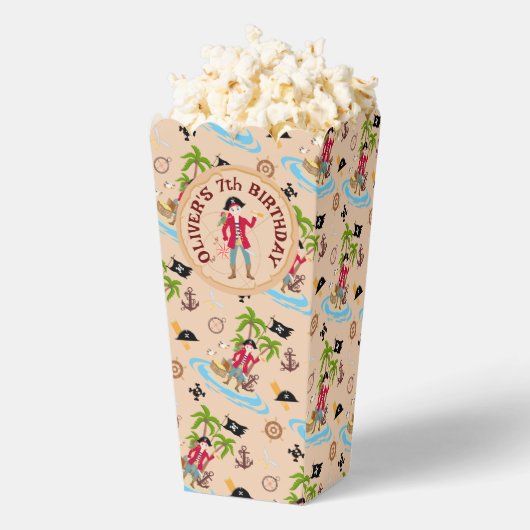 海賊ボーイトレジャーマップおもしろい誕生日パーティー フェイバーボックス (はじけた状態)