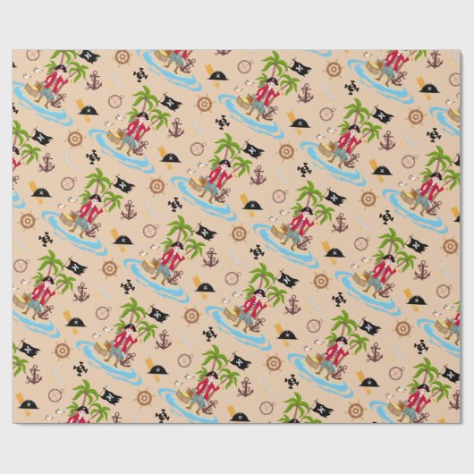 海賊ボーイトレジャーマップおもしろい誕生日パーティー ラッピングペーパー (フラット)