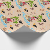 海賊ボーイトレジャーマップおもしろい誕生日パーティー ラッピングペーパー (角)