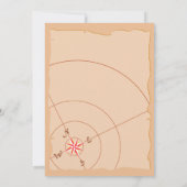 海賊ボーイトレジャーマップおもしろい誕生日パーティー 招待状 (裏面)