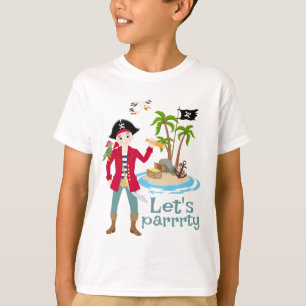 海賊ボーイトレジャーマップおもしろい誕生日パーティー Tシャツ