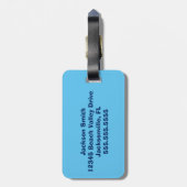 海賊ボーイビーチ夏かわいいキッズモノグラムブルー ラゲッジタグ (裏面縦)