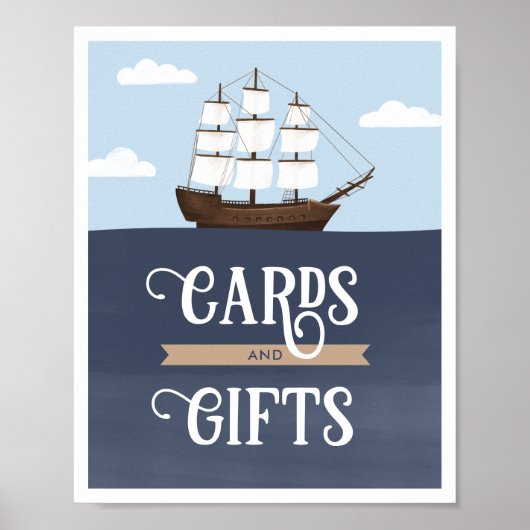 海賊ボーイ誕生日カードとギフトのサイン ポスター (正面)