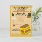 海賊ボーイ誕生日招待状5x7 招待状 (スタンド正面)