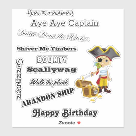 海賊ボーイ・ステッカーのように話す シール (シート)