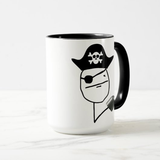 海賊ポーカーフェースのミームのマグ マグカップ (正面右)
