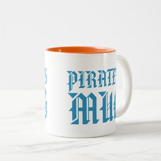 海賊マグカップ |おもしろいユーモアのスローガンKids Mug ツートーンマグカップ (正面右)