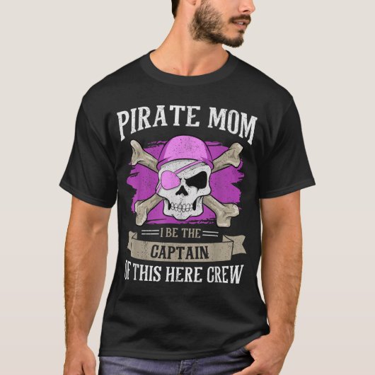 海賊ママ キャプテンカリブ海賊ドクロ Tシャツ (正面)