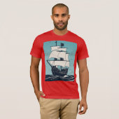 海賊ミニマルキャラクターTシャツデザイン Tシャツ (正面フル)