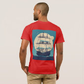 海賊ミニマルキャラクターTシャツデザイン Tシャツ (裏面フル)