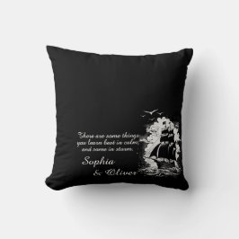 海賊モダン船やる気を起こさせる引用文ホワイト文字 クッション