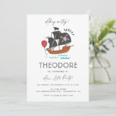 海賊モダン誕生日パーティーキッズ招待状 招待状 (スタンド正面)