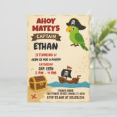 海賊モダン誕生日招待状 招待状 (スタンド正面)